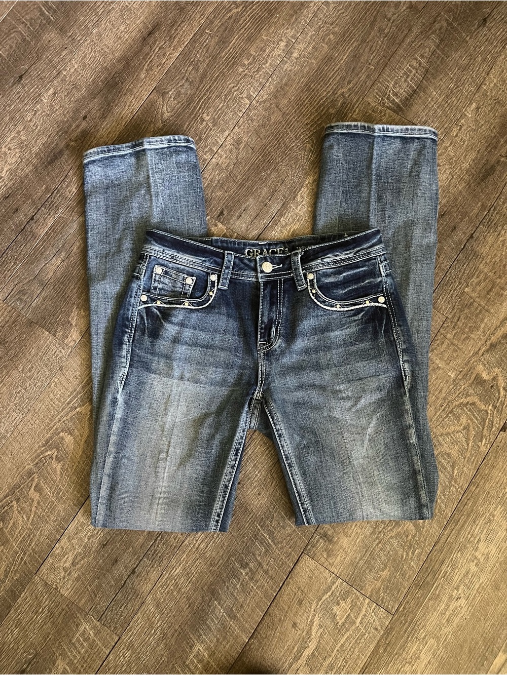 Grace in LA Bootcut Jeans in Medium Blue Wash